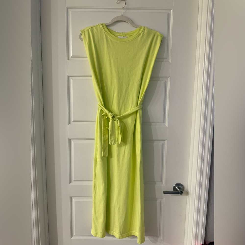 Velvet by Graham & Spencer Bright Yellow Belted Midi Dress